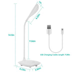 USB Rechargeable Table Lamp Dimmable LED Flexible Gooseneck Desk Light