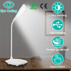 USB Rechargeable Table Lamp Dimmable LED Flexible Gooseneck Desk Light