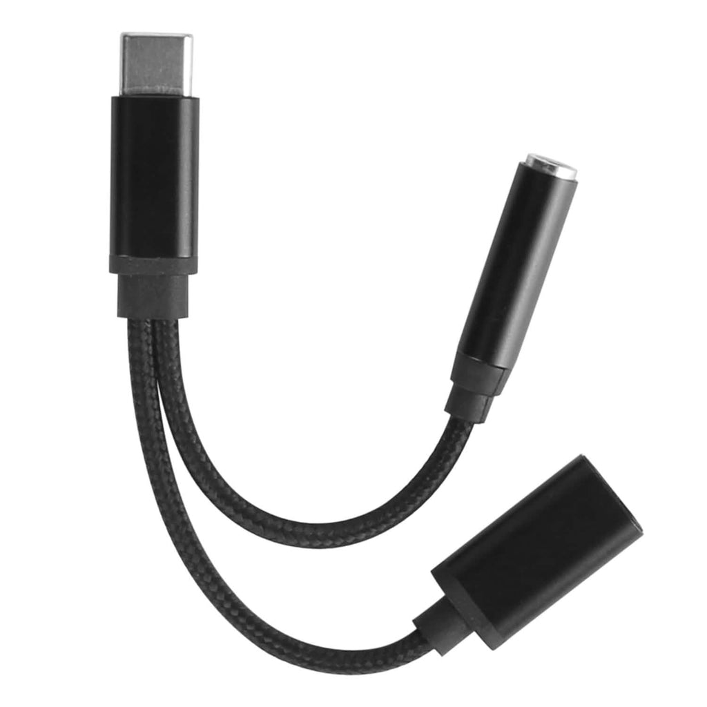 USB Type-C to 3.5mm Aux Audio Charging Adapter Braided Headphone Jack Splitter Cable