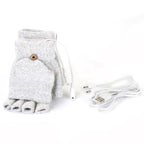 USB Wool Heated Gloves Mitten