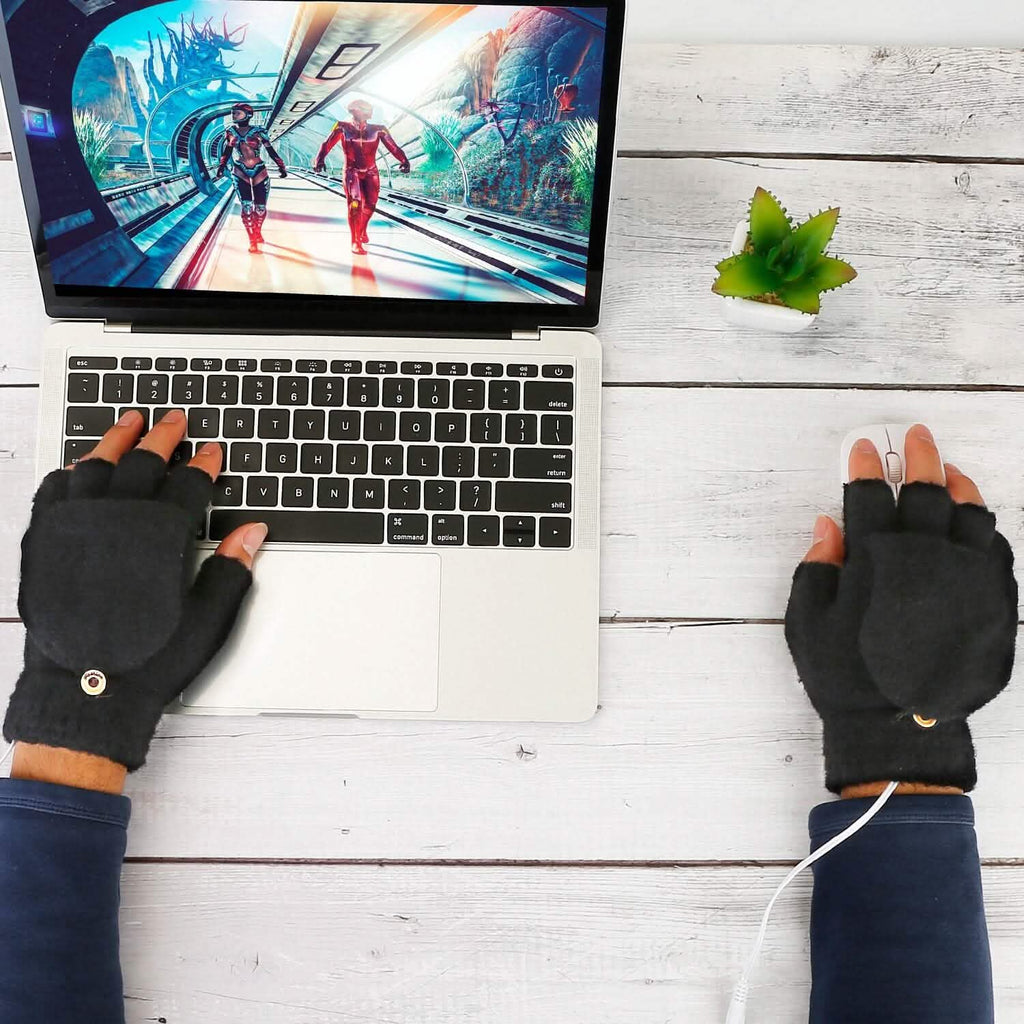 USB Wool Heated Gloves Mitten
