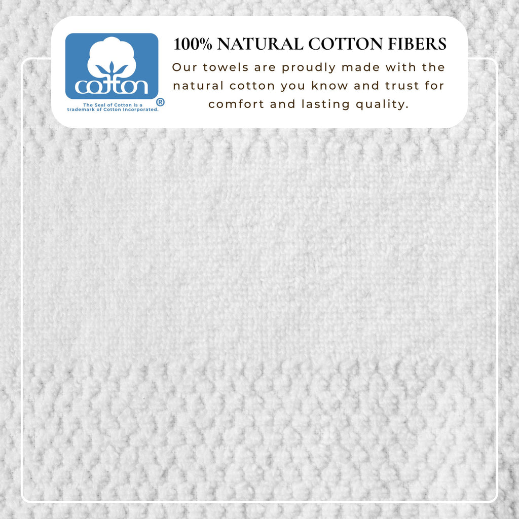100% Cotton Woven Texture Bath Towel Set - Marbella Collection