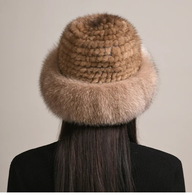 Genuine Mink Fur Hat for Winter Warmth