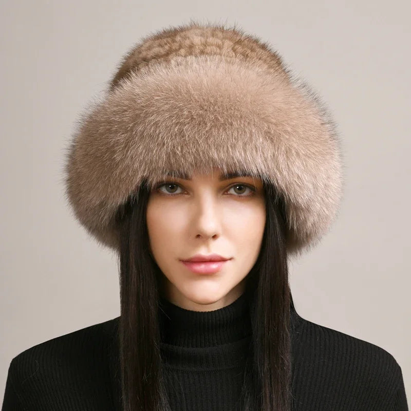 Genuine Mink Fur Hat for Winter Warmth