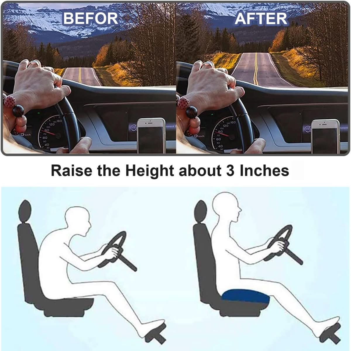 VIEWBOOST – Comfort Drive Cushion for Height and Posture