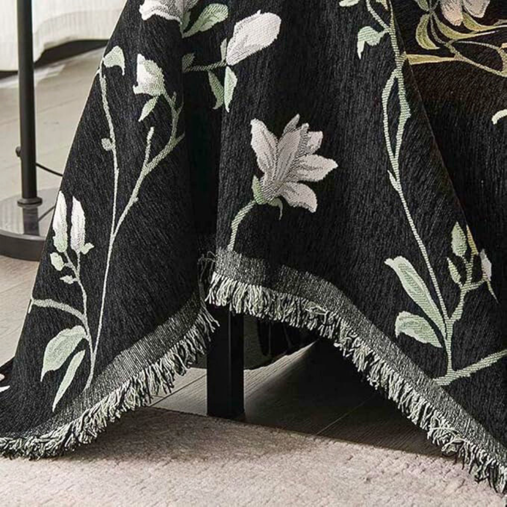 Floral Chenille Sofa Slipcover - Vintage Style