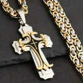 Vintage-Inspired Men's Flat Handmade Cross Pendant Necklace