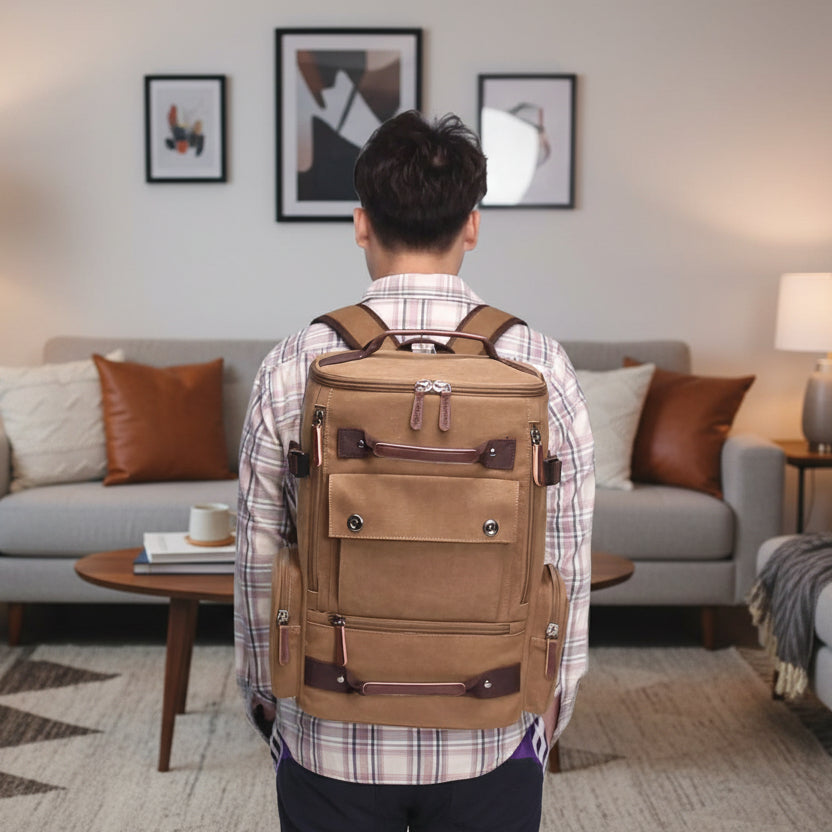 VINTAGECANVAS Backpack – Stylish & Functional with Laptop Compartment for Everyday Use & Adventure