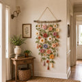 Crocheted Flower Wall Hanging with Tassels