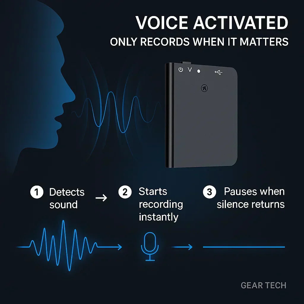 VoxiMini Discreet Voice Recorder With Voice Activation