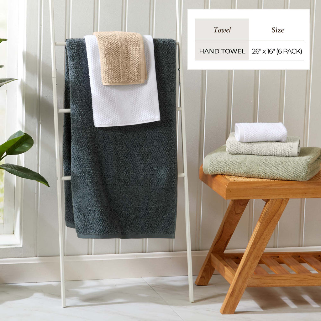 100% Cotton Woven Texture Bath Towel Set - Marbella Collection