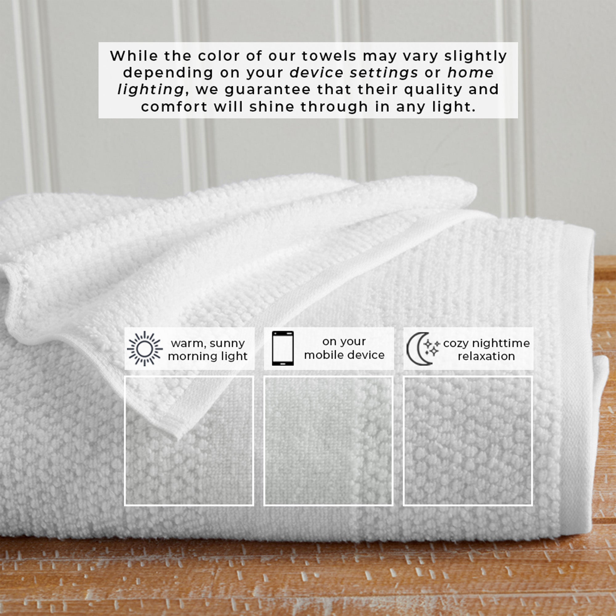 100% Cotton Woven Texture Bath Towel Set - Marbella Collection