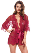 Eyelash Lace and Mesh Robe