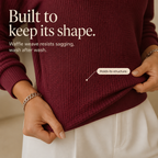 Waffle Knit Drop-Shoulder V-Neck Top