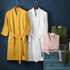 Cotton Waffle V-Neck Robe