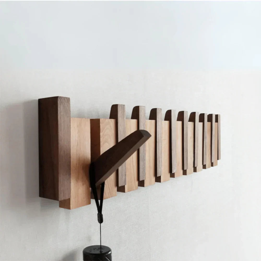Wooden Wall Hooks for Jackets - Foldable & Handmade