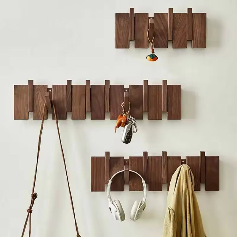 Wooden Wall Hooks for Jackets - Foldable & Handmade