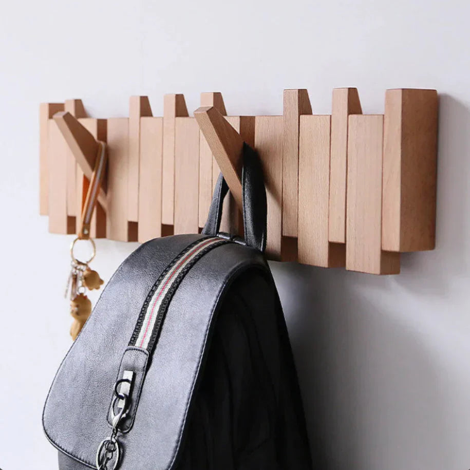 Wooden Wall Hooks for Jackets - Foldable & Handmade