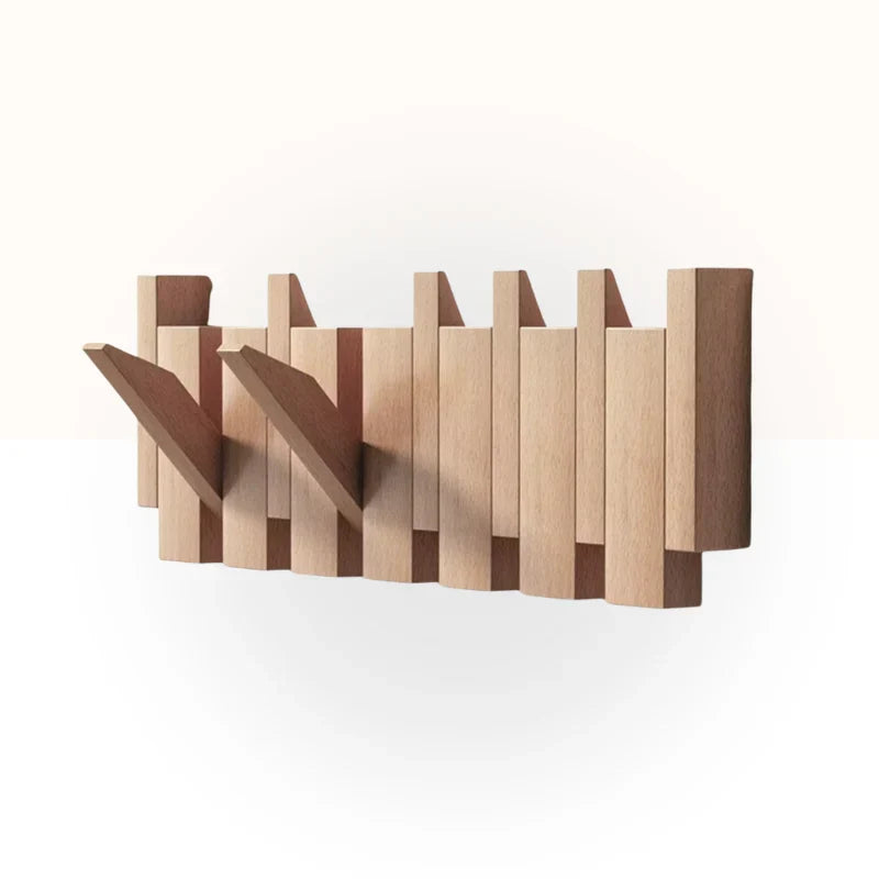 Wooden Wall Hooks for Jackets - Foldable & Handmade