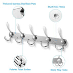 Wall Mount Coat 15 Hooks Stainless Steel Clothes Hanger Rack
