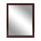 Wall Mount Mirror Wood-Like Frame Rectangle Modern Hanging Mirror