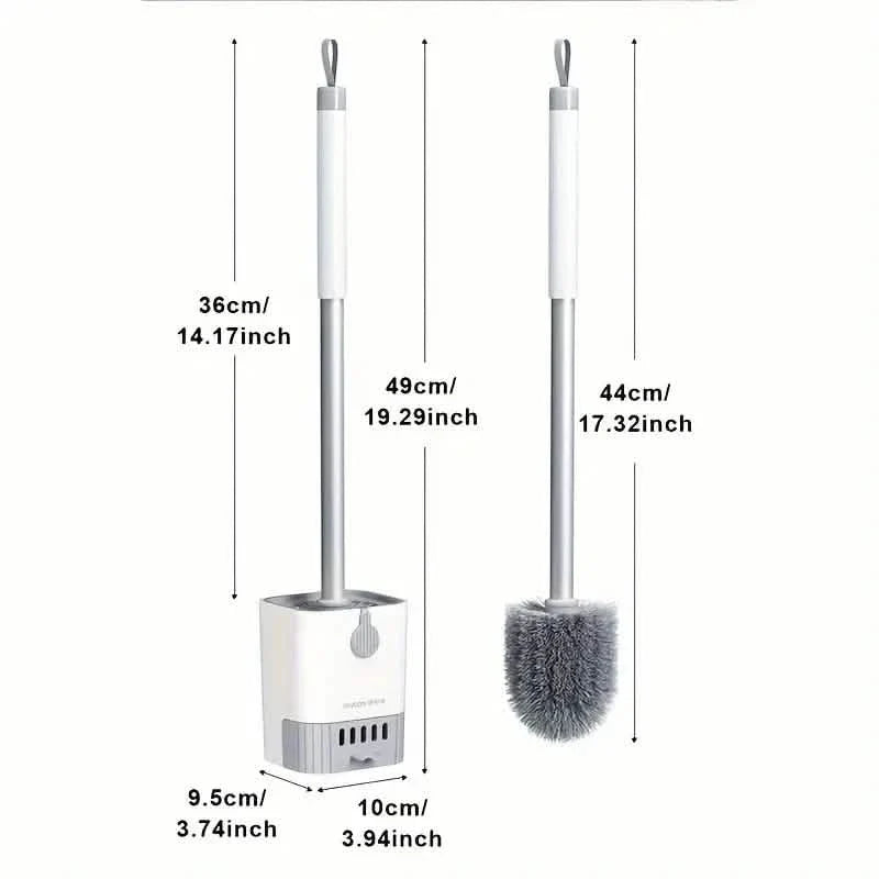 Wall Mounted Long Handle Toilet Cleaning Brush With Holder