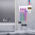 Wall Mounted Toothbrush Sanitizer Holder IR Induction UV Sanitization Rack