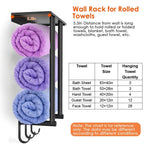 Wall Mounted Towel Rack for Rolled Towels