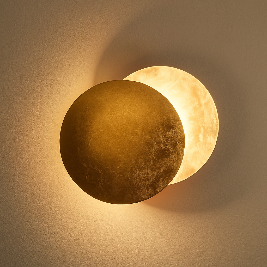 Wall Sconce - Modern Scandinavian Art in the Shape of an Eclipse.