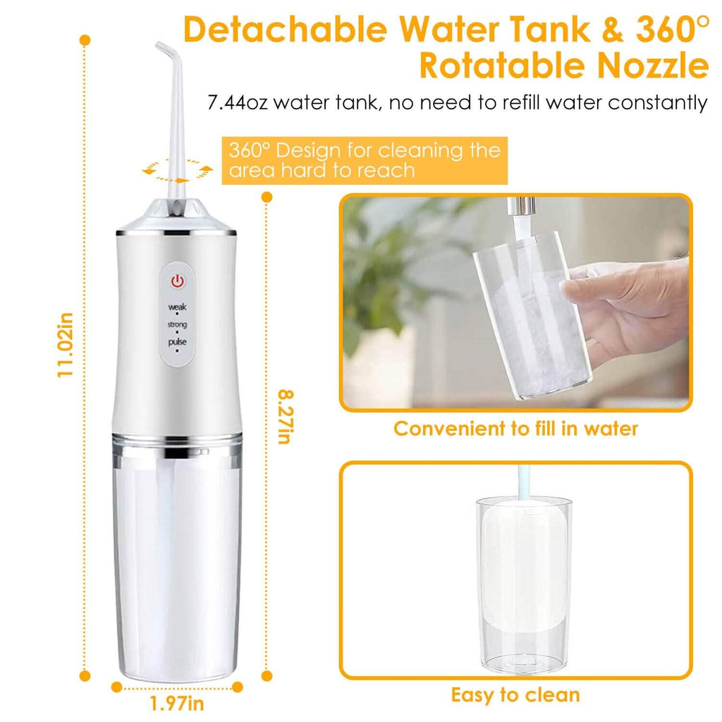 Water Flosser Cordless Dental Oral Irrigator Waterproof Teeth Cleaner