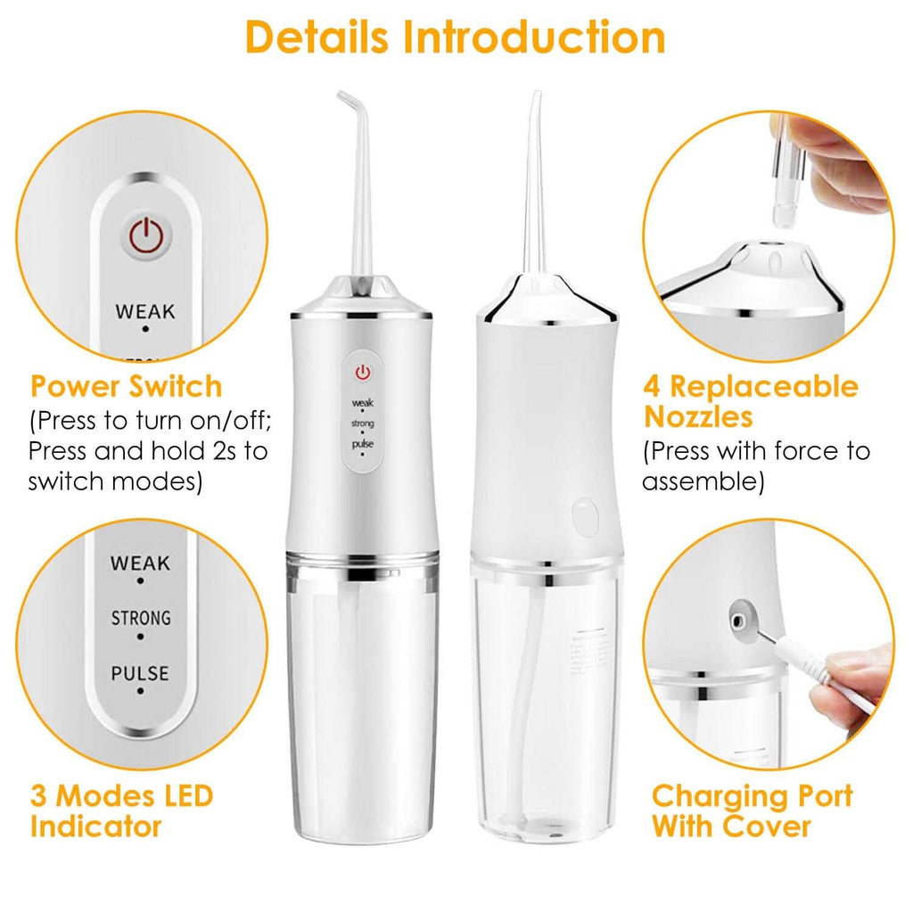Water Flosser Cordless Dental Oral Irrigator Waterproof Teeth Cleaner