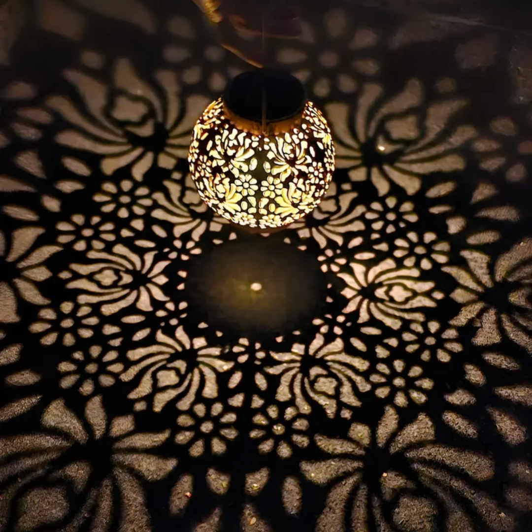 Solar Powered Outdoor Hanging Lantern - Waterproof LED