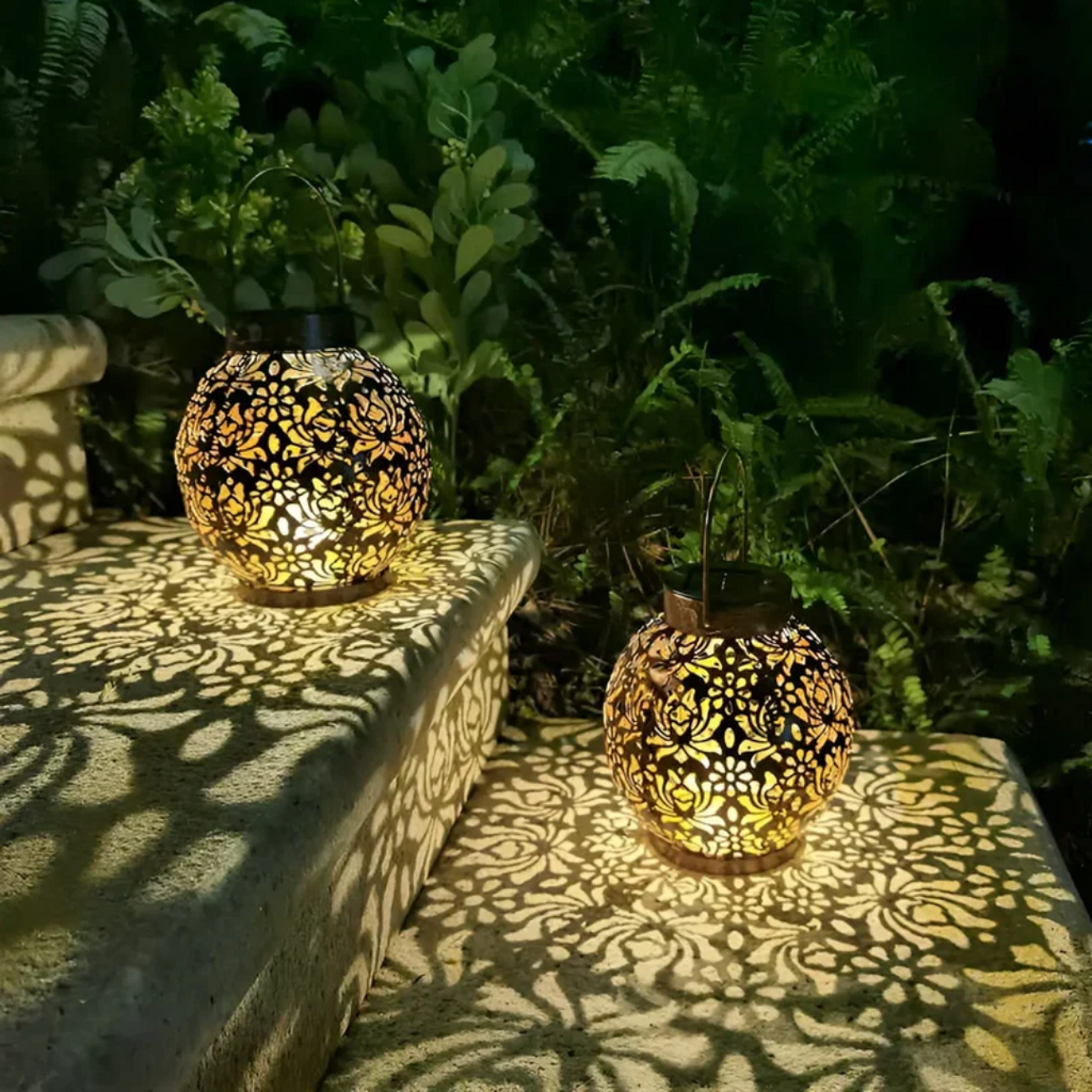 Solar Powered Outdoor Hanging Lantern - Waterproof LED