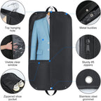 Waterproof Oxford Garment Bag – Suit Cover with Gusset & Pockets (2-Pack)