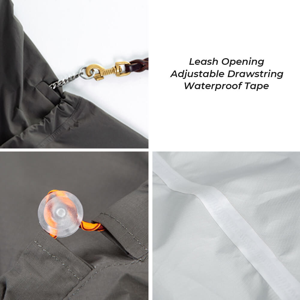 Waterproof Raincoat for Dogs with Four Legs and Reflective Pattern Hood