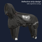 Waterproof Raincoat for Dogs with Four Legs and Reflective Pattern Hood