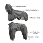 Waterproof Raincoat for Dogs with Four Legs and Reflective Pattern Hood