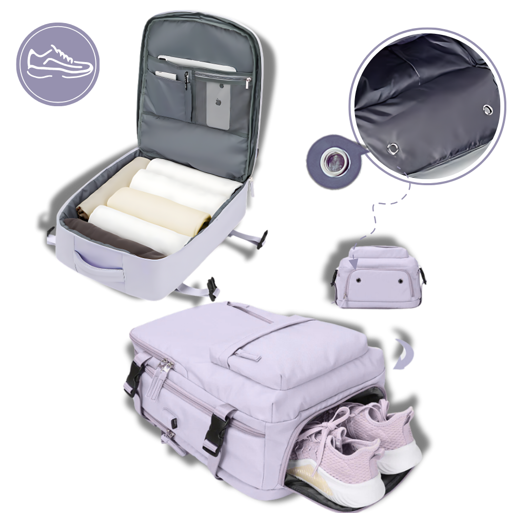 Waterproof Travel Backpack with Integrated USB Charger