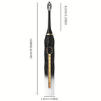Waterproof USB Rechargeable Electric Toothbrush with 10 Replaceable Toothbrush Heads, Charger and Case