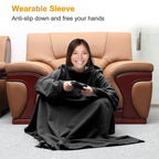 Wearable Fleece Blanket with Sleeves