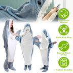 Wearable Shark Sleeping Bag Onezie with Zipper