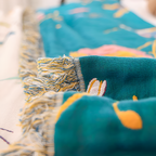 Boho Bird Pattern Tasseled Cotton Throw Blanket