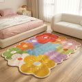 Whimsical Floral Area Rug for Living Room & Bedroom