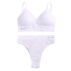 Talmont Seamless Ribbed Bra & Panty Set – Soft, Stretchy Lounge Lingerie with Removable Pads