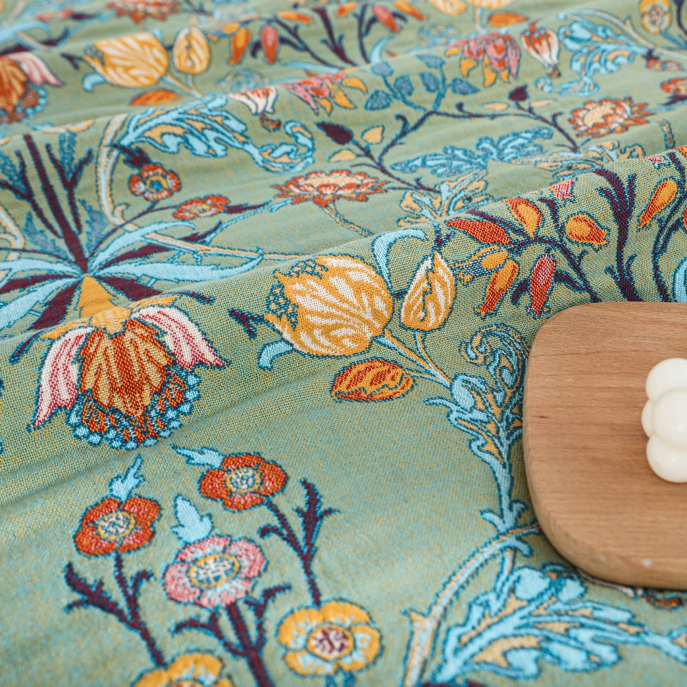 Pure Cotton Floral Reversible Throw Blanket