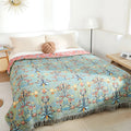 Pure Cotton Floral Reversible Throw Blanket