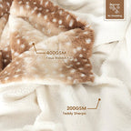 WILDCOZY – Cozy Wild Fur Blanket with Deer Motif – Reversible Plush Comfort