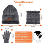 Winter Warm Beanie and Touch Screen Gloves Scarfs Set
