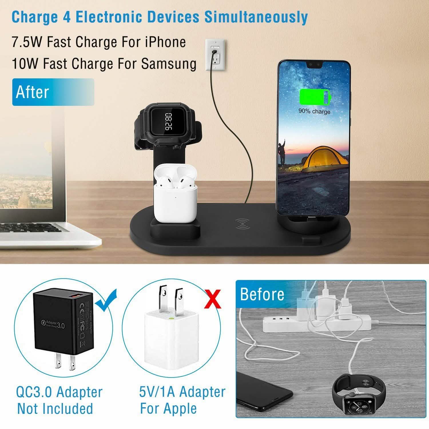 Wireless Charger Dock 4-in-1 10W