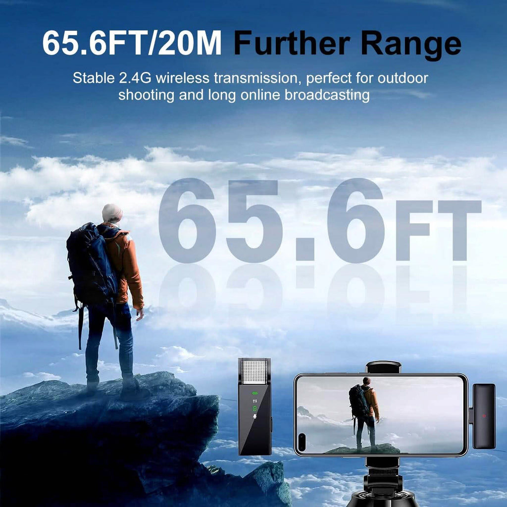 Wireless Clip On Microphone with Charging Case